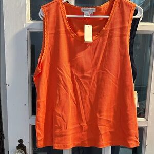 Coldwater Creek Orange Scalloped Tank Top